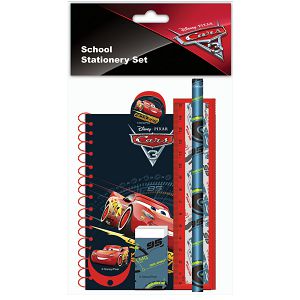 Set školskog pribora sa spiralnim blokom Disney Cars 3