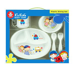 SET ZA JELO I PIĆE (tanjur sa 3 odjeljka+zdjelica+čaša+vilica+žlica) K"s Kids 16187