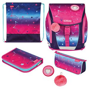 Školska torba Herlitz Filolight pink Stars anatomska 50043187 4/1set