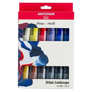 Slikarski akril set 12x20ml, urbane pejzaž boje, Amsterdam