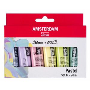 SLIKARSKI AKRIL SET 6x20ml Amsterdam, pastelne boje