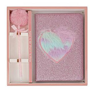 Spomenar Pink Heart + kemijska olovka 28452