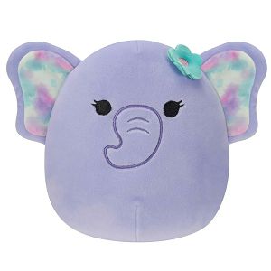 Squishmallows pliš ljubičasti slon Anjali,s cvjetnom ukosnicom 20cm 411234