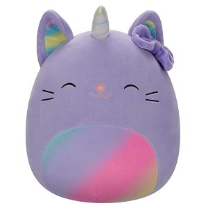 Squishmallows pliš maca jednorog Adrina,boje lavande s mašn.dug.boja 30cm 411623