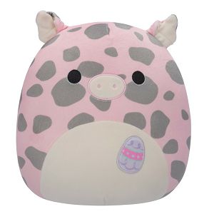 Squishmallows pliš roza svinja Aquitaine,sa sivim točk.i izvez.jajet.30cm 411586