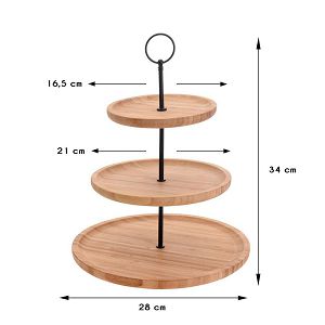 STALAK DRVENI 3 pladnja,etažer,bambus
