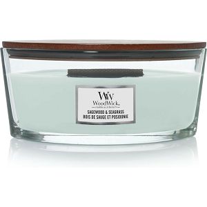 Svijeća mirisna WoodWick Classic Elipse Sagewood & Seagrass (gori 50 sati)