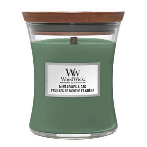 Svijeća mirisna WoodWick Classic Medium Mint Leaves & Oak 1721697E (gori 100 sati)