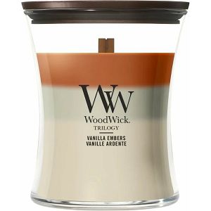 SVIJEĆA MIRISNA WoodWick Trilogy Medium Vanilla Embers 2674593E (gori 55-65 sati)