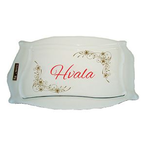 Tacna staklo Patisserie s tiskom 34x22cm -  Hvala