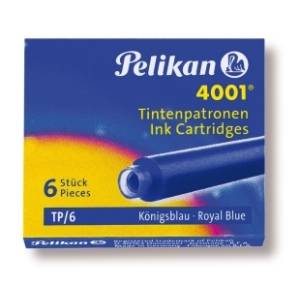 Tinta za nalivpero Pelikan 4001 patrone 301176 plava 6/1