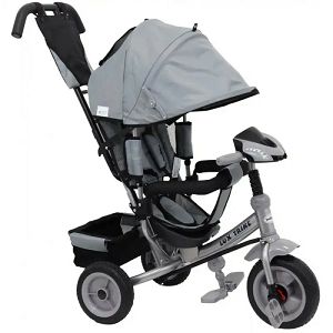 TRICIKL GURALICA Lux Trike Baby mix s krovićem, s LED lampicama, tamno sivi 920262