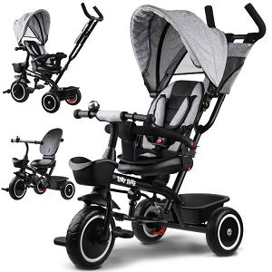 Tricikl guralica Tiny Bike 3u1 sivi