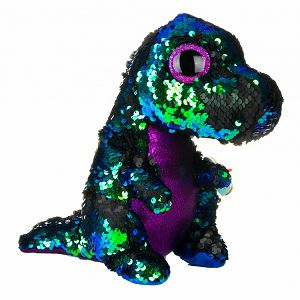 TY Beanie Boos sa šljokicama 24cm CRUNCH ljubičasto-zeleni dinosaur 364299