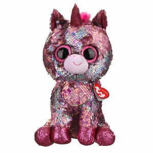 TY BEANIE BOOS sa šljokicama SPARKLE 24cm rozi jednorog 364367