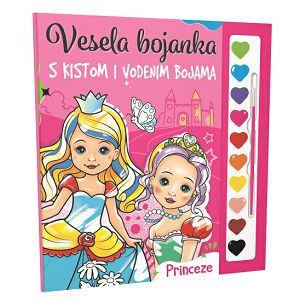 Vesela bojanka Princeze,s kistom i vodenim bojama 07476-3