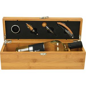 Vinski set 4 dijelni,s pretincem za vino,bambus 465841