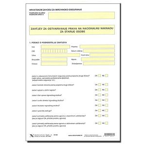 Zahtjev za ostvarivanje prava na nacionalnu naknadu za starije osobe UT-V-434
