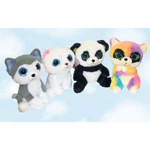 Životinja pliš 30cm velike oči Dika Toys 578713 lisica/mačka/panda/haski