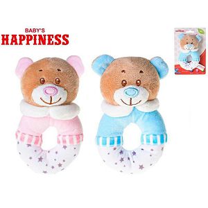 Zvečka medo pliš 13cm Happiness 938113 plava/roza