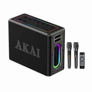 ZVUČNIK AKAI 80W, BT, RGB + 2 bežićna mikrofona, IPX6, daljinski, ABTSW-120