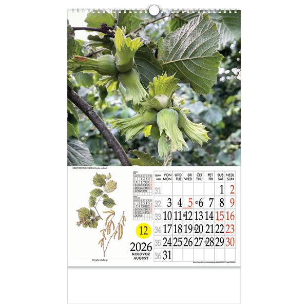 Kalendar "Ljekovito bilje" s rotacijskim krugom, spirala, Nikoprom
