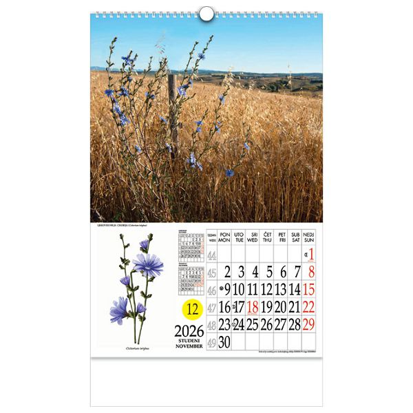 Kalendar "Ljekovito bilje" s rotacijskim krugom, spirala, Nikoprom