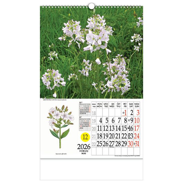 Kalendar "Ljekovito bilje" s rotacijskim krugom, spirala, Nikoprom