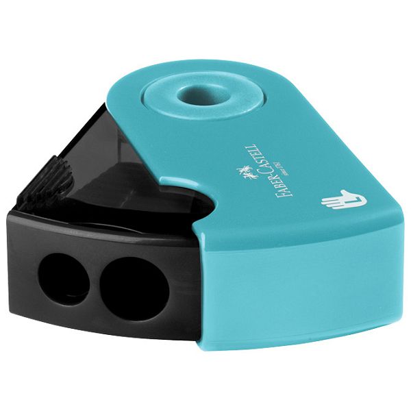 Šiljilo pvc s pvc kutijom 2rupe za ljevake Sleeve Faber Castell 182770 crno tirkizno