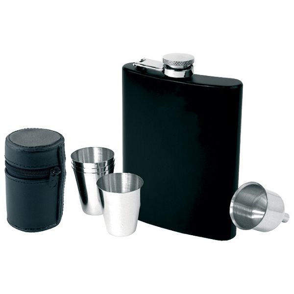 Pljoska metalna+4 čašice u poklon kutiji Madonie Schwarzwolf F5000200AJ3