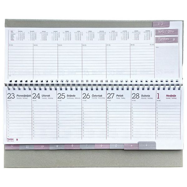 Planer stolni tjedni Astro D47 srebrni