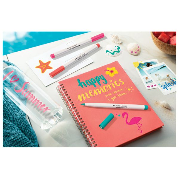 Marker permanentni dekorativni brush pk6 Faber Castell 161013 sort blister