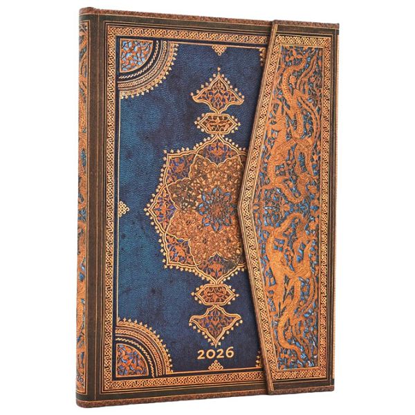 Planer tjedni 2026-13x18cm-midi magnet Safavid Indigo Paperblanks DE0762-4