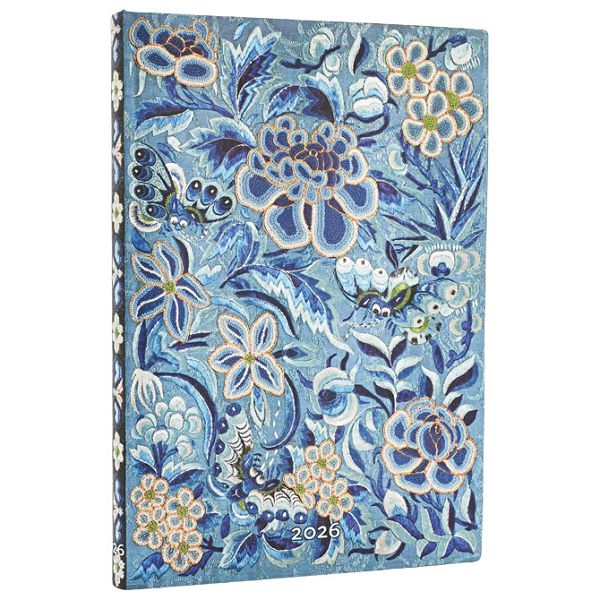 Planer tjedni 2026-12,5x17,5cm-midi horizontalni s gumicom Blue Willow Flexi Paperblanks FE0836