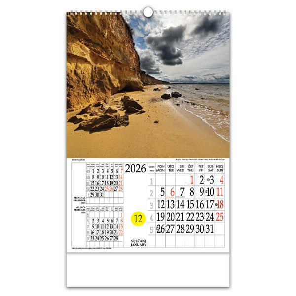 Kalendar "Idemo na more" s rotacijskim krugom, spirala, Nikoprom