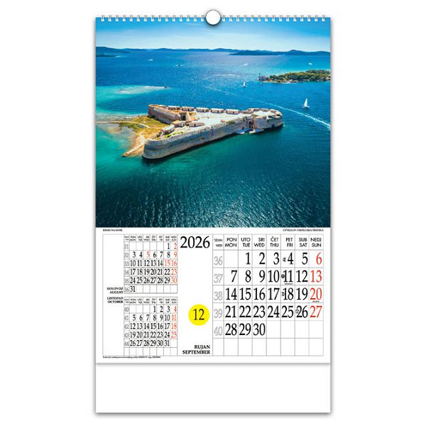 Kalendar "Idemo na more" s rotacijskim krugom, spirala, Nikoprom