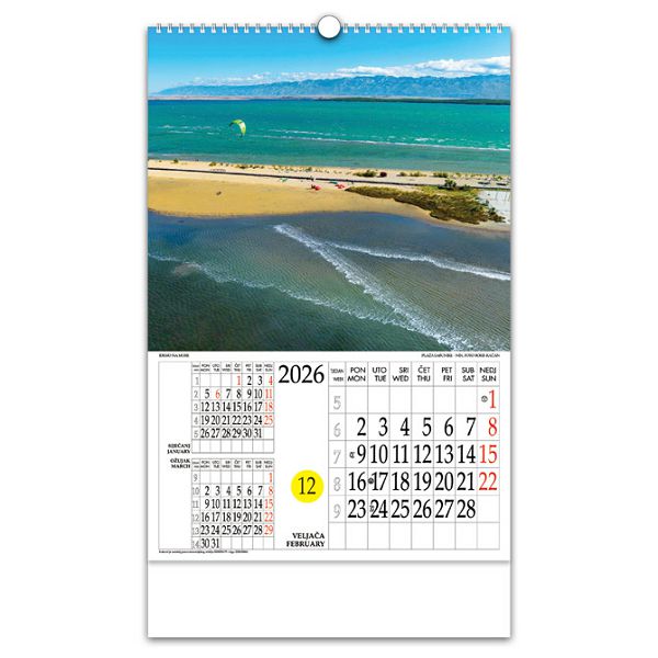 Kalendar "Idemo na more" s rotacijskim krugom, spirala, Nikoprom