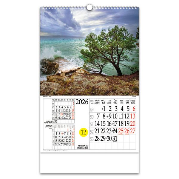 Kalendar "Idemo na more" s rotacijskim krugom, spirala, Nikoprom