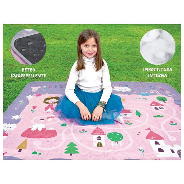 Podloga za piknik i plažu 150x150cm djevojčice-dvorac Perletti 13150
