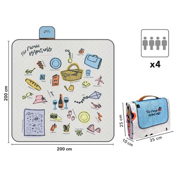 Podloga za piknik i plažu 200x200cm The Picnic Perletti 13156