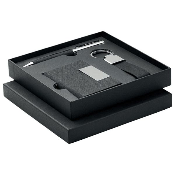 Set za vizitke+privjesak za ključeve+kemijska SCRIBI3 antracit