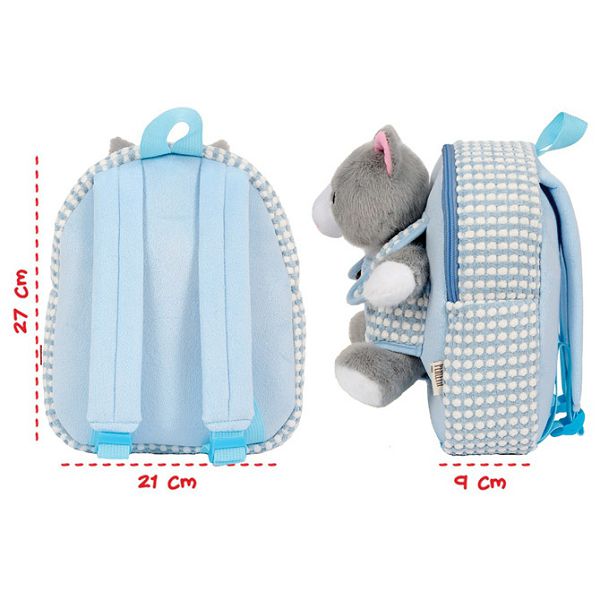 Ruksak mini s odvojivim plišancem Silver Cat Perletti 13907