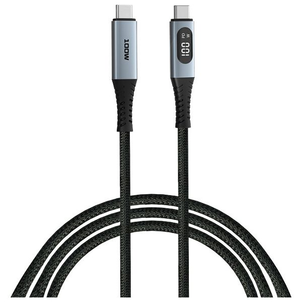Kabel magnetski s zaslonom USB-C na USB-C 100W 120 cm Verbatim 31848 crni