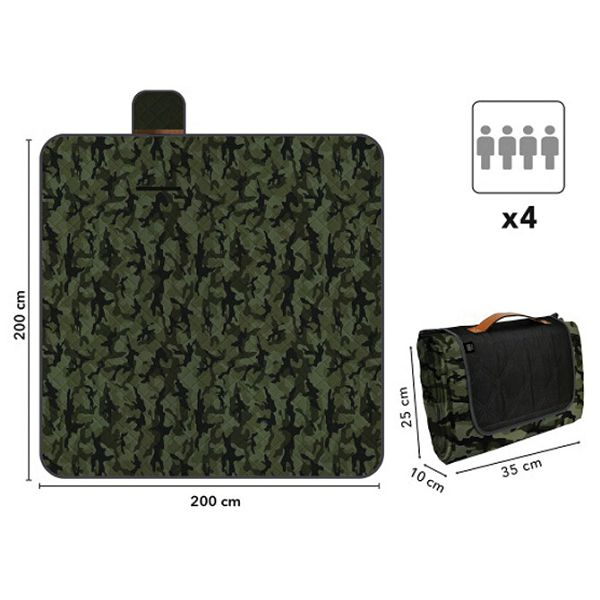 Podloga za piknik i plažu 200x200 cm Camouflage Perletti 13163