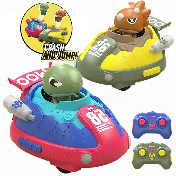 Bumper dinosauri 2 autića za sudaranje na daljinsko upravljanje KAZOO DC302A, glazba i svjetlo