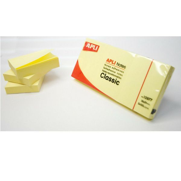 Blok Apli samoljepljivi 40x50mm 3/1 boja žuta 3x100L 10977