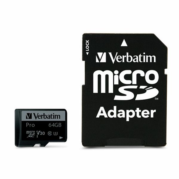 Memorijska kartica Verbatim #47042 micro SDXC 64GB Pro U3, V30, Class10 + Adapter