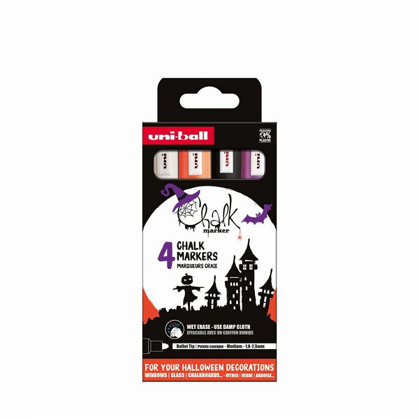 Marker Uni halloween gift set Chalk kreda marker pwe-5m 4 kom + tool box 4/1 302422176