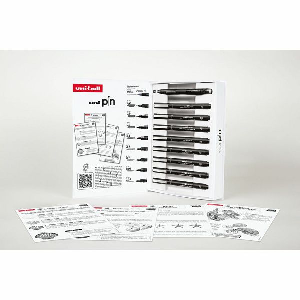 Marker Uni pin gift set Dotwork s tutorijalom + tehnička olovka M5-228 0,5 mm u kutiji 8/1 302422384