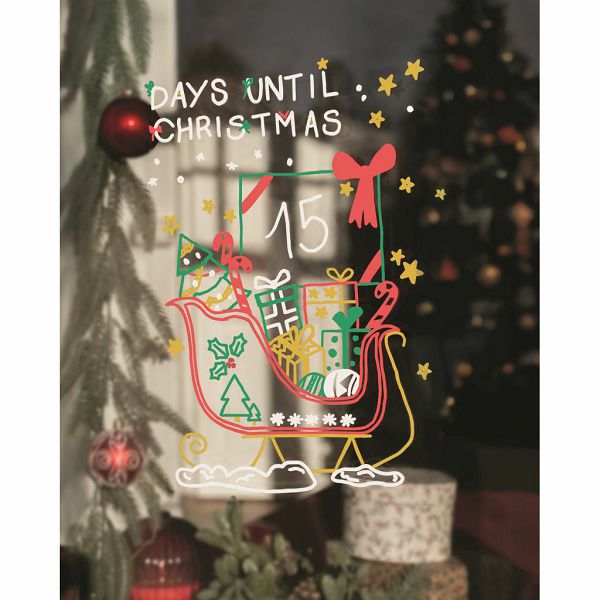 Marker Uni božićni gift set Chalk_kreda marker (elegant) pwe-5m 4 kom + 2 šablone u kutiji (set 04) 4/1 302422408